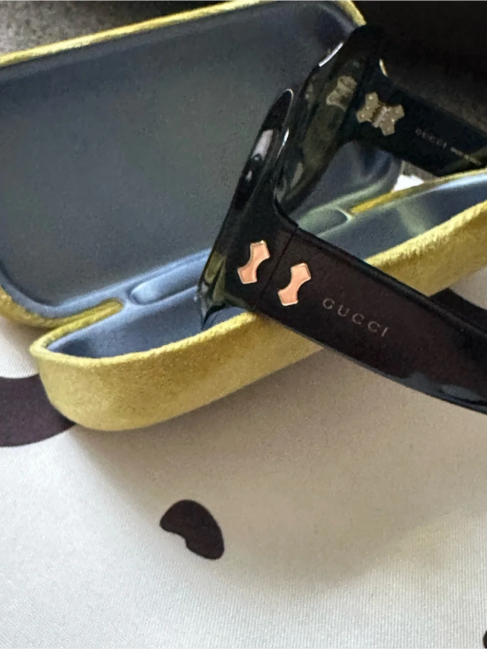Gucci Women’s Black Oversized Square Sunglasses with Green Lenses